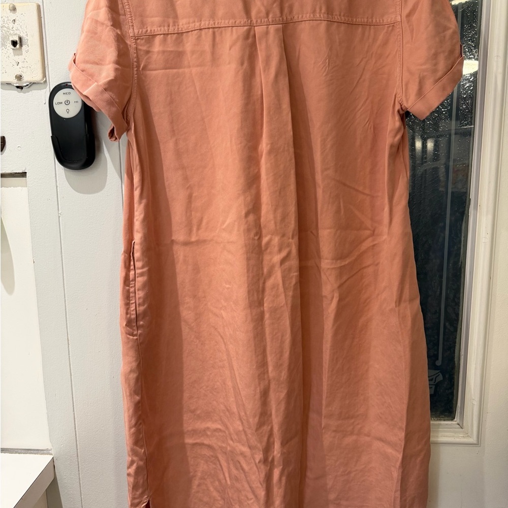 Wild Rose Peach Button-Up Midi Dress - Picture 2 of 4